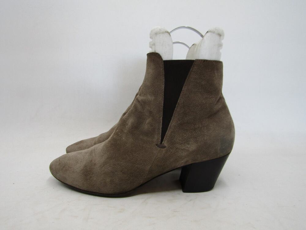 Aquatalia Womens Size 9.5 M Brown Suede Zip Ankle Fashion Boots Booties